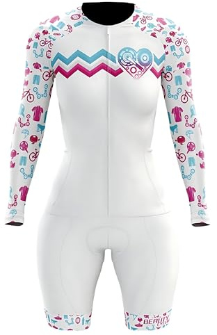 Ironman Triathlon cykeldräkt för kvinnor med gelvadderade shorts, mountainbike, jumpsuit, för utomhussport, XS-3XL, 9, M