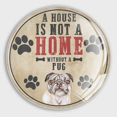 Evans1nism Glas-Kühlschrankmagnete A House Is Not A Home Without A Mops, niedliche Tiermagnete für Kühlschrank, Hund, Mutter, Geschenk, Garage, Magnet für Kühlschrank, Briefkasten, Auto,