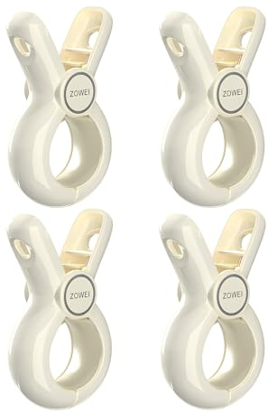 4 x large wooden clothes pegs, large clothes pegs, clothes pegs without print, towel clips for beach loungers, roulade clips, beach towel clips - versatile clips for household and outdoor use