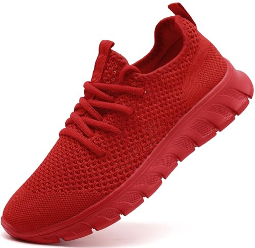 Scarpe da Trekking Donna Sneakers Running Ginnastica Camminare Sportive Tennis Palestra comode Corsa Slip on Fitness Leggere Casual Rosso 39