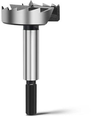 Broca Forstner de 45 mm, para madera, brocas Forstner, diámetro de 45 mm, longitud de 90 mm con mandril hexagonal de 8 mm