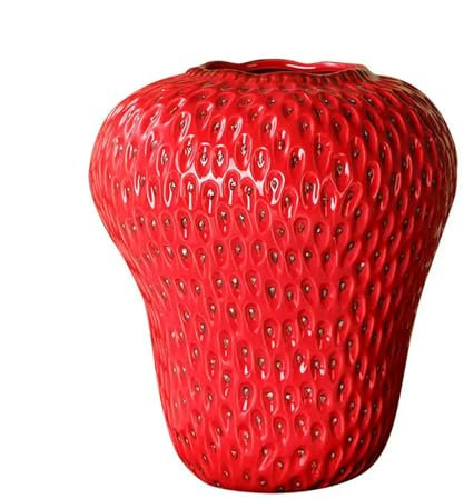 QIJIAYU Vase en céramique à Fraises Rouges, Pot de Fleurs, Arrangement Floral décoratif, réglage de la Table, Vase à Fraises, décorations Modernes pour la Maison