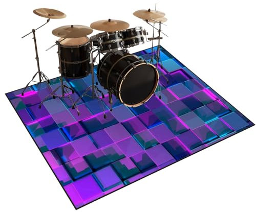 Schlagzeug Teppich Schallschutz Teppich Trommelteppich Drum Matte Professionelles rechteckiges elektronisches Jazz Schlagzeug Kit für Bass Drum Snare Drum und andere Instrumente Teppich 230 x 180 cm