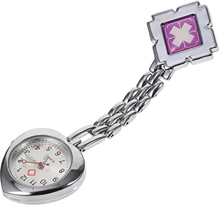 LIFKOME 1stück Modische Herz-taschenuhr Für Robuste Brustuhr Aus Elegantes Design Mit Schwarzem Zifferblatt Und Glitzerakzenten Als Für Ärzte Und Pflegepersonal