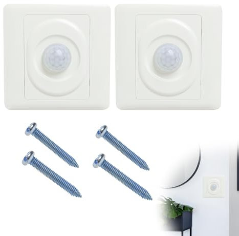 2Pcs PIR Automatic Infrared Motion Sensor Lighting Switch 200W Smart Body Induction Detector Wall Mount LED Night Light Control for Ceiling Mount, High Sensitive Movement Detector Light Switch
