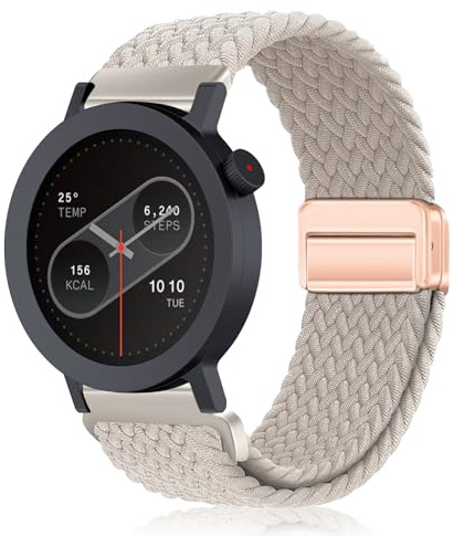 PaceBid 22 mm armband för CMF by Nothing Watch 3 Pro, herr dam sport flätad nylon magnetisk elastisk ersättningsarmband för CMF by Nothing Watch Pro 2/3 Smartwatch - Starlight