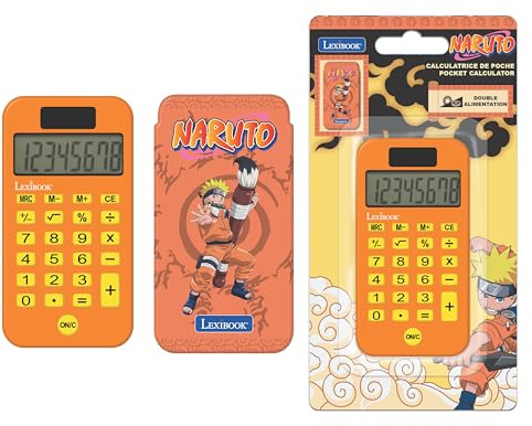 Lexibook, Naruto, Taschenrechner, orange, C45NA | Schutzhülle, erweiterte Funktionen, Solar & Batterie