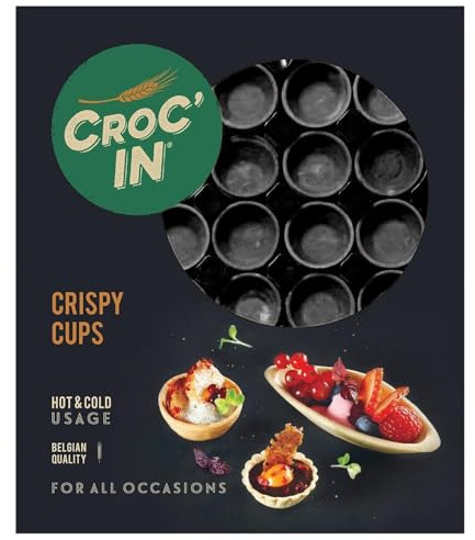 CROC’IN – Coupelles Comestibles à Garnir Orange – Fond de Tarte Pour Pâtisserie ou Apéritif – Confection Artisanale & Vegan – 60 pièces
