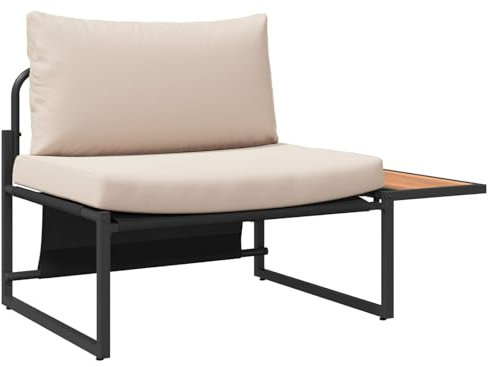 vidaXL Gartensofa-Set 2 pcs Taupe Stahl, Garten und Terrasse, modernes Outdoor-Sofa-Set, rechteckige Liege, stilvolle Möbel, schickes Design