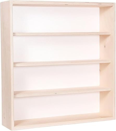 Hochwertige Sammlervitrine Vitrine aus Holz mit 2 Acrylglas-Scheiben - Setzkasten, Wandregal für Mineralien, Figuren - Deutsche Manufaktur (V24-07) (50x52x12 cm)