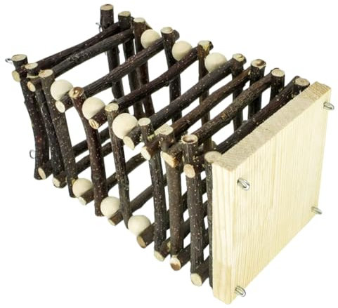 YARNOW Holzfutterspender Für Kaninchen Und Kleintiere Holzbehälter Mit Zaun Für Heu Und Futter Hasenkäfigzubehör Robust Und Langlebig Frei Verwendbar