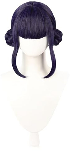 LeMarnia Perruque Cosplay Anime - Noir Violet - Pour Halloween, fête costumée