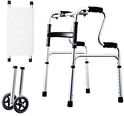 VGVSBG Deambulatore Pieghevole, ausilio per la deambulazione Stampelle per disabili Deambulatori assistiti per Anziani Arti Inferiori Allenamento Anziani Corrimano per Camminare Auto a Piedi