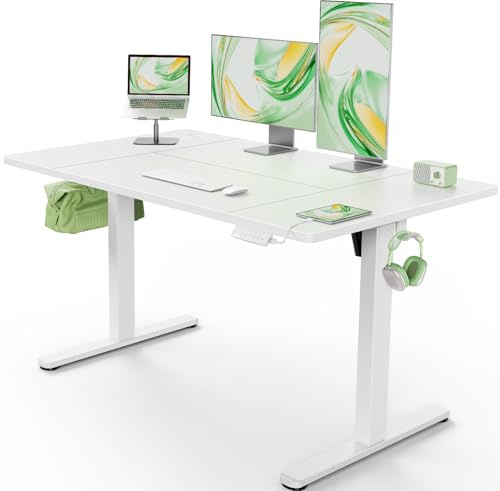Marsail Elektrischer Stehpult mit USB-A-Ladeanschluss, 160 x 80 cm, höhenverstellbar, Sitz-Steh-Schreibtisch mit 4 Benutzerdefinierten Höheneinstellungen, max. 80 kg, stabiles Heben