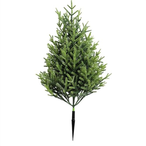 Alberi topiaria di cedro artificiali con picchetto da terra, 50 cm, resistenti ai raggi UV, cespugli finti, arbusti di pino artificiali, piante di cipresso finte per esterni, interni, portico