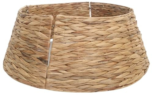 Collier d'arbre de Noël en Jacinthe d'eau, Couverture de Support 'Arbre Noël tissée pour Les décorations fête à la Maison, Collier Couleur Naturelle, Couverture Base, Couvercle
