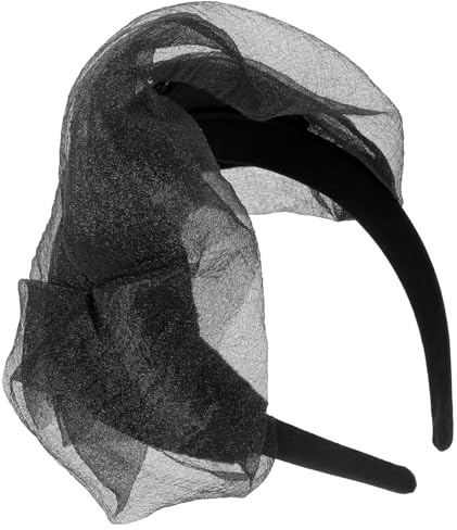 Alipis Bandeau Fascinateur Noir pour Femmes, Serrage-tête Léger en Plastique et Tissu, Confortable sans Abîmer les Cheveux, pour Mariage et Soirée