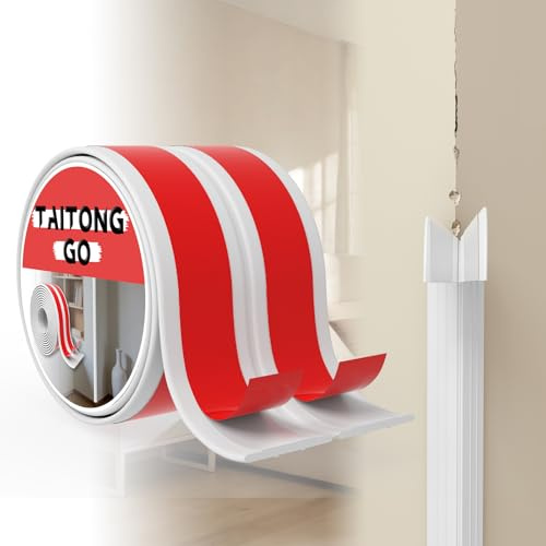 TAITONGGO Kantenschutz selbstklebend Wand Weiß, 2 cm x 6 m Silikon Winkelprofil selbstklebend, flexible Eckleiste und Weichsockelleiste für Ecken, Kanten, Möbel, Türen, Fenster, Küche und Bad