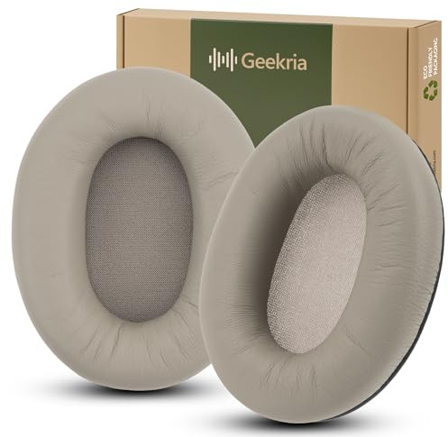 Geekria Elite Sheepskin Replacement Ear Pads for Sony WH-1000XM4 (WH1000XM4) Headphones Ear Cushions, Repair Parts (Silver)