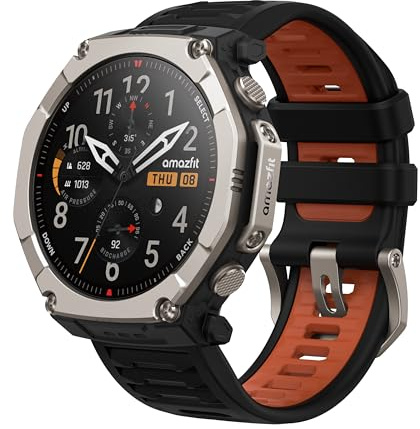 Amazfit T-Rex Ultra 2 Dual-Band GPS Outdoor Smartwatch, 51mm Ti Body, 1.5 Sapphire AMOLED Display, Flashlight, 30 Days of Battery, Offline Maps, 10 ATM, 180+ Sports Mode for Android & iPhone, Black