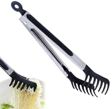 Pinzas De Espagueti Para Servir Pastas - Herramientas De Acero Inoxidable Antiquemaduras, Cuchara De Fideos Resistente Al Calor | Servidor De Alicates Ergonómicos Para Herramienta De Cocina,