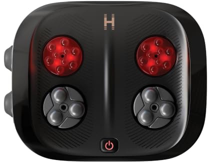 Homedics ModMassage Masajeador de Pies Shiatsu con Calor | Aparato Masajes Pies Con Cabezales Intercambiables, Amasamiento Profundo, Control Con El Pie, Compartimento Integrado
