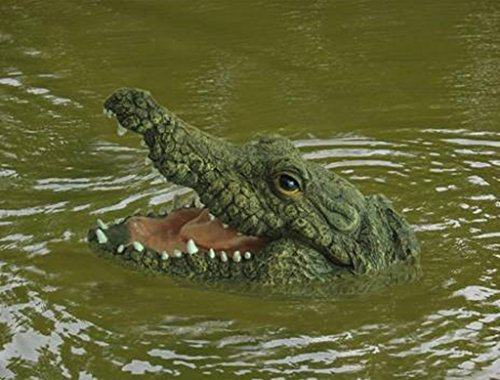 Alligator Head ornaments outdoor Floating Crocodile Heads statue garden Pond figures Water Feature Reptile Sculpture yard Animal Law balcony fence figurine decoration Gifts