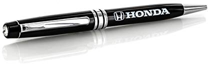 Honda Luxurious glossy logo ballpoint pen enriched with a 6mm clear crystal. (Jet Black Pen & Clear Crystal)