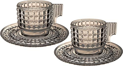 Baci Milano Coppia TAZZINE da Caffe con PIATTINO Acrilico. Linea Zen ZCOF.ZEN02