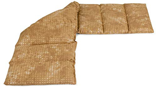 Leinsamenkissen 75x20cm groß 8-Kammer. batik-gold. Wärmekissen, Körnerkissen, extra lang