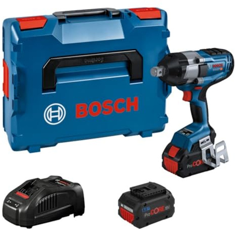 Bosch Professional 18V System BITURBO Akku Drehschlagschrauber GDS 18V-1050 H (inkl. 2x ProCORE 18V 8.0Ah, Schnellladegerät GAL 1880 CV, Einlage, L-BOXX)