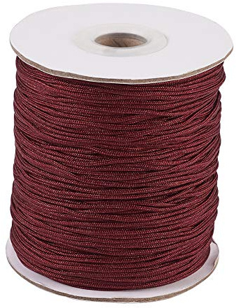 Cheriswelry 140yards Nylon Cord 1.5mm DarkRed Beading Thread Strong Braided Lift Shade Cord for Venetian Blinds Macrame Bracelet Jewellery Making