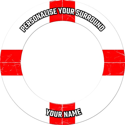 Darts Corner Dartboard Surround | Custom Personalised and Printed Polymer Dart Board Surround with Cross of St George National Flag Design, England