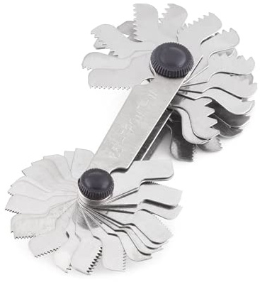 Aoutecen Whitworth Screw Pitch Gauge Fine Pitch Gauge Gauge Tapping Gauge Tool for Control Tool Angle When Tapping (Metric + Imperial Unit (52 Pieces))