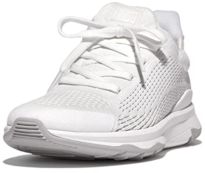 Fitflop Women's Vitamin FFX Knit Sports Sneakers, White, 6 UK