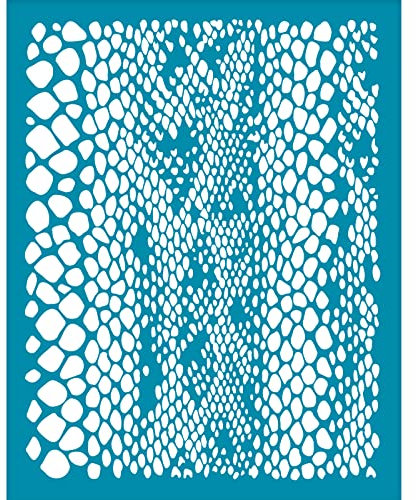 OLYCRAFT 10x12.7cm Tonschablonen Schlangenhautmuster Nicht Klebende Schablone Siebdruckschablonen Tiermuster Wiederverwendbare Mesh Transfer Für Polymer Clay Ohrringe Schmuckherstellung