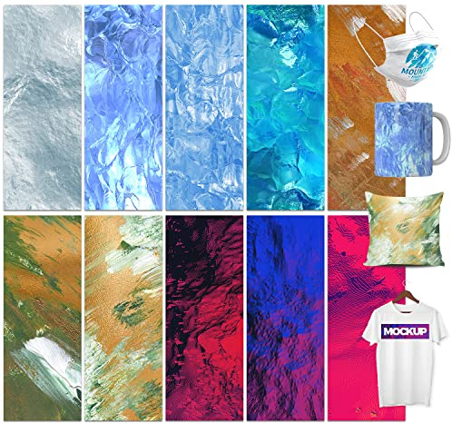 LUCKIGUCK Infusible Lot de 10 feuilles de papier transfert pré-imprimées teintées à thermocoller sur t-shirt et tasse (type E, 11,5 x 30,5 cm)