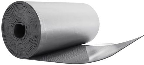 Isolant Thermique auto-adhésif 1x10M, Tapis d'isolation acoustique Anti Chaleur en caoutchouc et en Aluminium Parfait pour Voiture, Porte, Mur(7mm Épaisseur)
