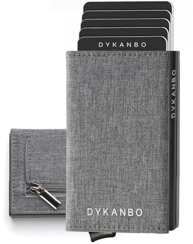 Korthållare Herr med RFID – Slim Plånbok Herr i Textil med Myntfack – Minimalistisk Kortplånbok med Pop Up Funktion och Magnetisk Stängning – Kompakt Plånbok för Vardag och Resa