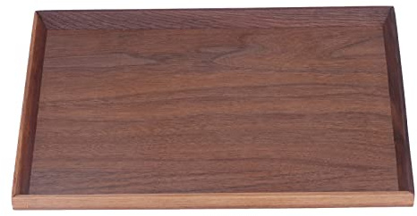 Holz Tablett, Serviertablett aus Holz, 40x30cm Rechteckig Geschirrplatte, Walnussholz Quadratisch Kaffeeteller, Deko Teller Frühstück Kaffee Cup Teetablett für Restaurant, Zuhause, Bar, Café | Holztablett Walnussholz Geschirrplatte Teetablett Deko Teller Obst Tee Frühstück Dekoration für Restaurant Zuhause Bar Café