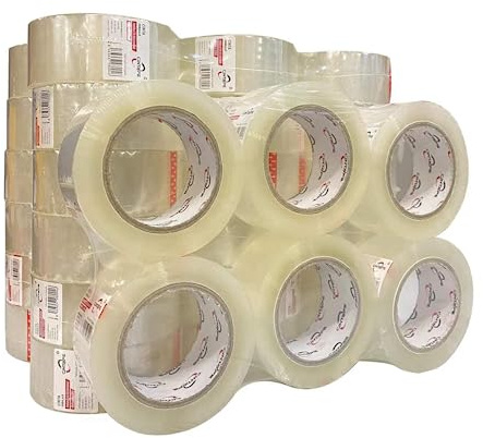 MORE FREE Cinta Embalar 48MMx200 Cinta embalaje Cinta adhesiva Para Embalar Paquetes o Cajas y Paquetes-Color Transparente 36 Rollos