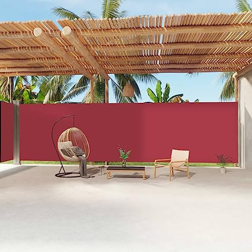SKM Toldo lateral extensible rojo 220 x 1200 cm, peso: 21,8 kg, 318089