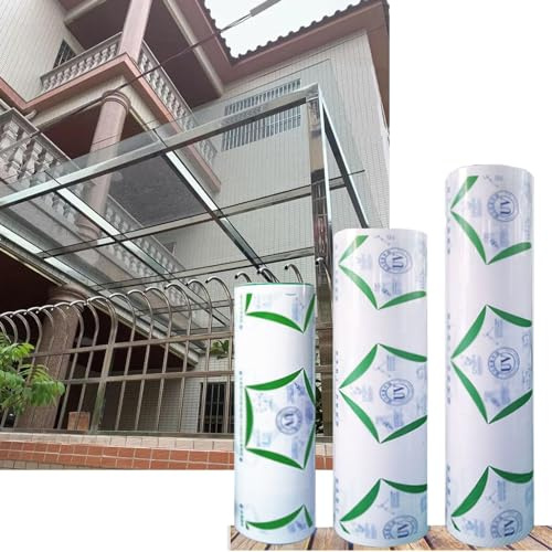 Polycarbonate Sheets Greenhouse Panels,Clear Acrylic Plastic Sheet,Roofing Cladding,UV and Waterproof Roof Garage Outdoor Awning Covers,Glass Replacement,Easy to Bend & Cut (0.6x2m(2x6.6ft))