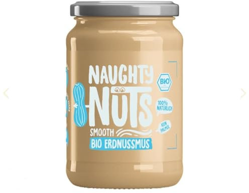 NAUGHTY NUTS Burro di arachidi biologico liscio | Burro di arachidi vegano | 100% naturale | Senza olio di palma e zucchero | Ideale come condimento per il muesli - 500 g