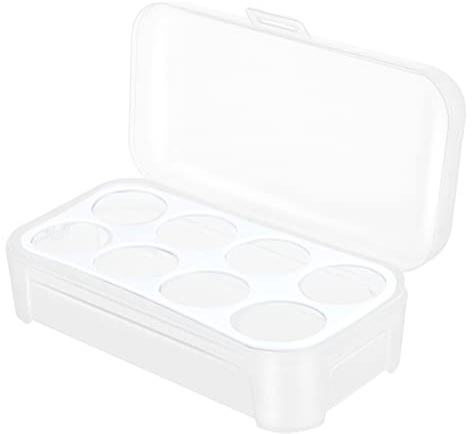 Operitacx Eier Aufbewahrungsbox Für Kühlschrank Tragbarer Eierbehälter Für Camping Und Picknick Eier Organizer Mit Klarem Design Platzsparende Eierlagerung Weiß