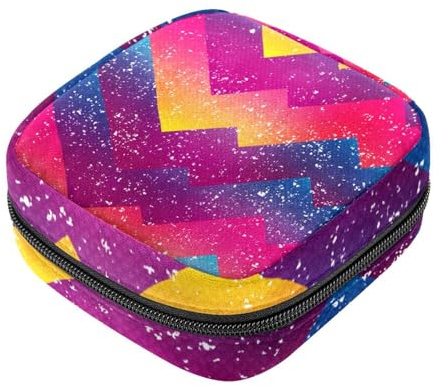 Damenbinden Aufbewahrungsbeutel für Frauen, große Kapazität, Menstruationspad-Tasche, geometrische Grunge-Menstruationstaschen, Tampon-Sammelhalter, Geldbörse