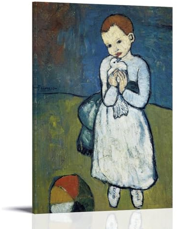 HBEOOP Pablo Picasso berühmte Farbe (Kind mit Taube), Poster, Kunstwerke, Leinwand, ästhetische Wandkunstdrucke, Heimdekoration, 20 x 30 cm