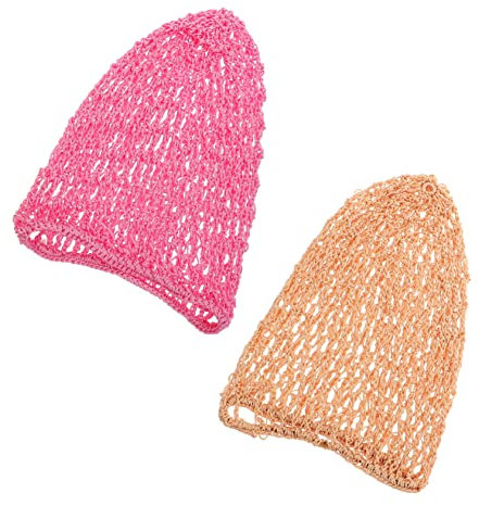 AOKWAWALIY 2stücke Elastische Haarnetze Für Damen Handgeknüpfte Schlafhaube Für Und Schutz Rosa Und Khaki Für Einen Komfortablen Sitz Nacht