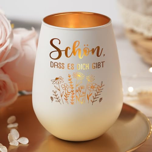Craftique Frauen - Windlicht - Geburtstagsgeschenke für Frauen, Geschenk für Freundin, Geburtstag Frau, Schön DASS Es Dich Gibt, Geschenkideen Kollegin Mama Oma Muttertag