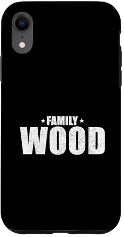 Coque pour iPhone XR Bois Nom de famille en bois assorti Nom de famille